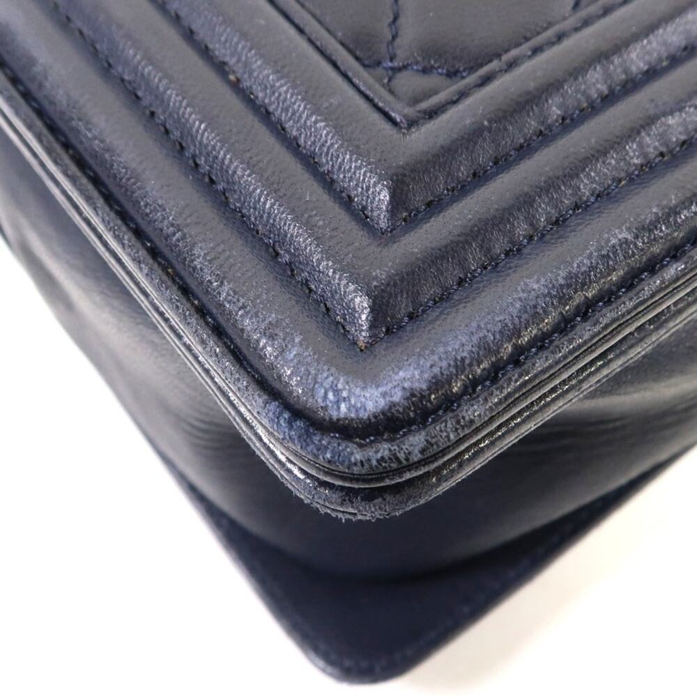 💎✨BEAUTIFUL✨💎Authentic CHANEL CC Boy Chain Shoulder Bag Dark Blue - Picture 13 of 16